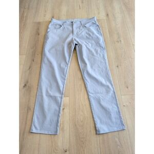 Peter Millar Crown Sport EB66 Mens 34X30 5 Pocket Golf Pants Gale Light Gray